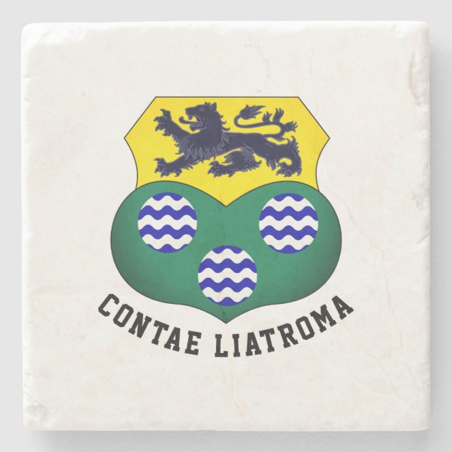 Coat of Arms of County Leitrim, Ireland Stone Coaster (Front)