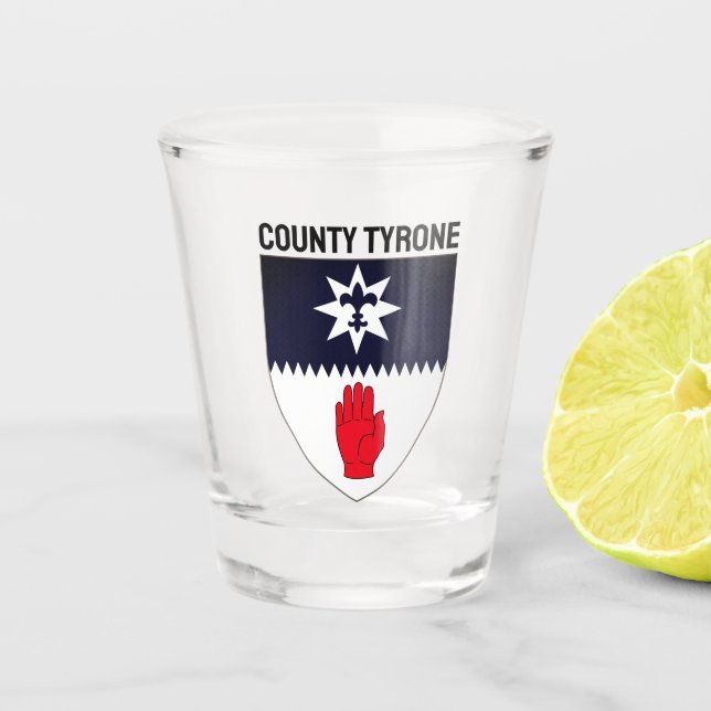 Coat of Arms of County Tyrone, Northern Ireland Shot Glass (Front)