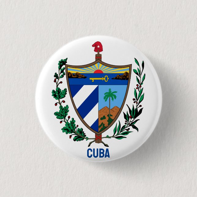 Coat of arms of Cuba 3 Cm Round Badge (Front)