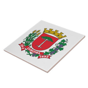 Coat of Arms of Curitiba, Brazil Tile