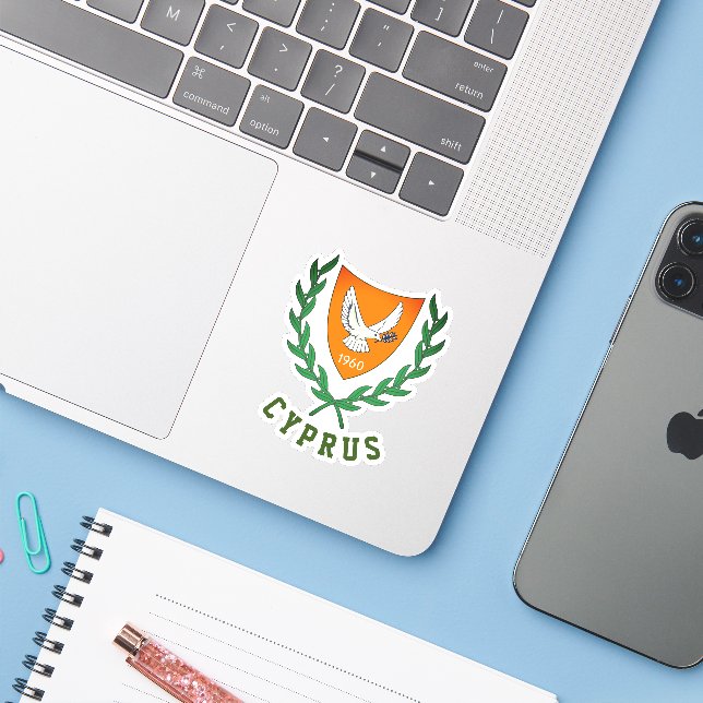 Coat of Arms of CYPRUS (Laptop w/ iPhone)