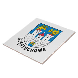 Coat of Arms of Częstochowa, Poland Tile