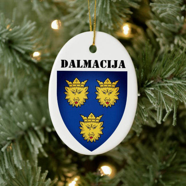 Coat of Arms of Dalmatia, Croatia Ceramic Tree Decoration (Tree)