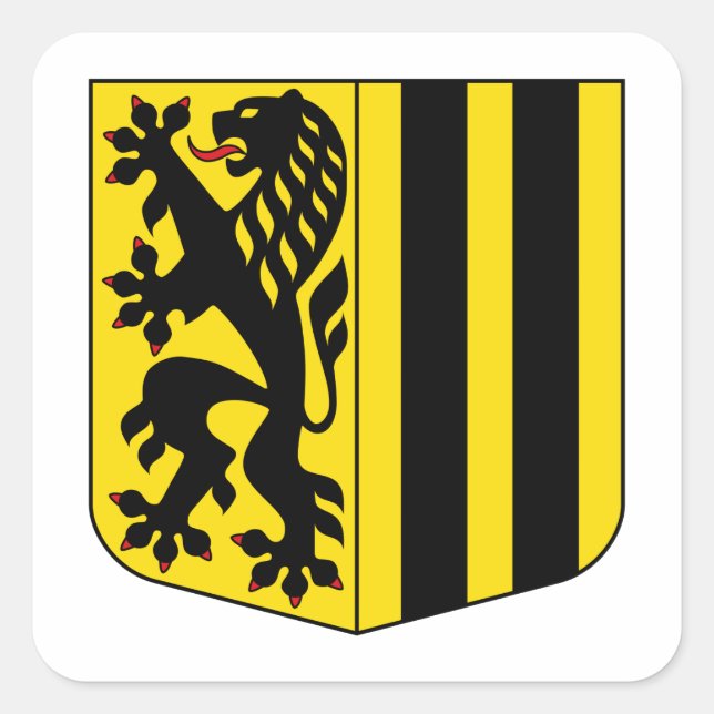 Coat of Arms of Dresden, Germany Square Sticker (Front)