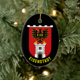 Coat of Arms of Eisenstadt - AUSTRIA Ceramic Tree Decoration