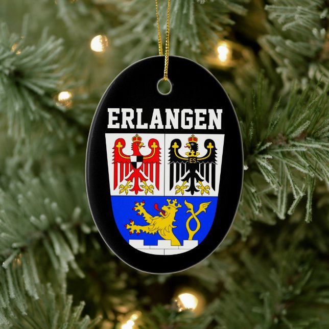 Coat of Arms of Erlangen, GERMANY Ceramic Tree Decoration (Tree)