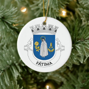 Coat of Arms of Fátima, Portugal Ceramic Tree Decoration