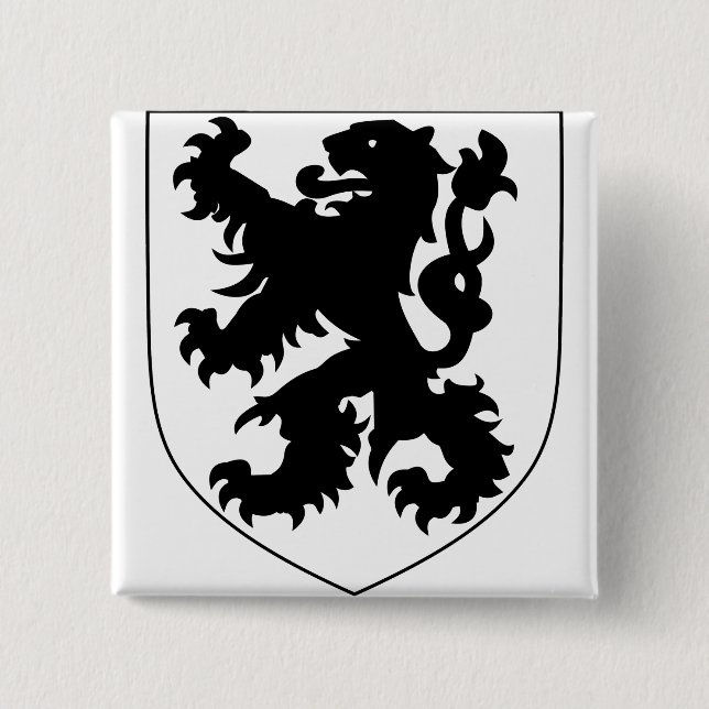 Coat of Arms of Flanders 15 Cm Square Badge (Front)