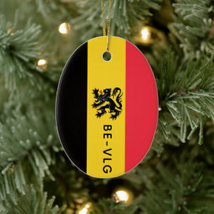 Coat of Arms of Flanders Ceramic Tree Decoration