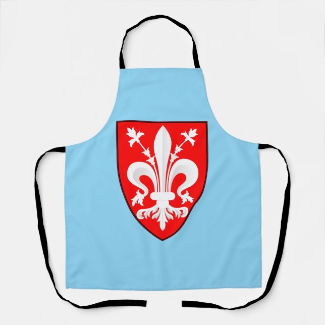 Coat of Arms of Florence Red Florentine Lily  Apron (Front)