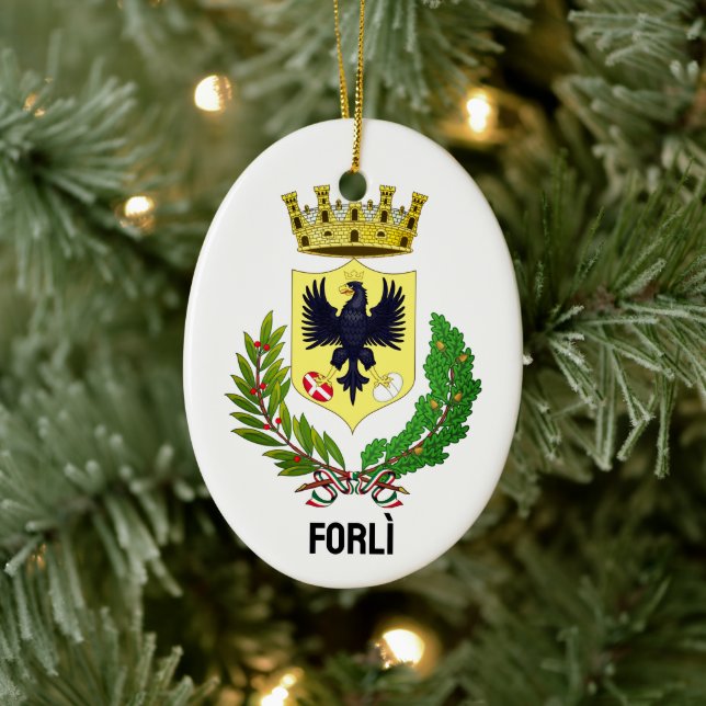 Coat of arms of Forlì, ITALY Ceramic Tree Decoration (Tree)