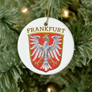 Coat of Arms of Frankfurt - GERMANY Ceramic Tree Decoration