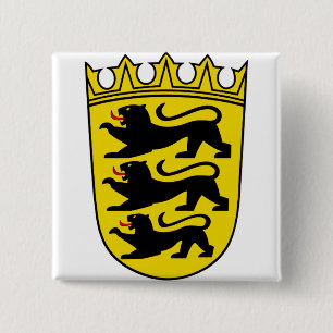 Coat of arms of Germany state Baden-Wurttemberg 15 Cm Square Badge