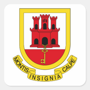 Coat of Arms of Gibraltar Square Sticker