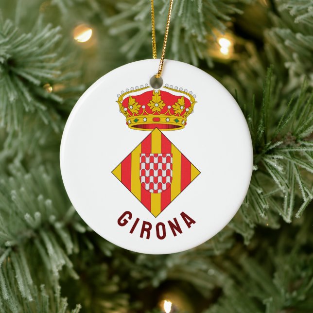 Coat of Arms of Girona Ceramic Tree Decoration (Tree)