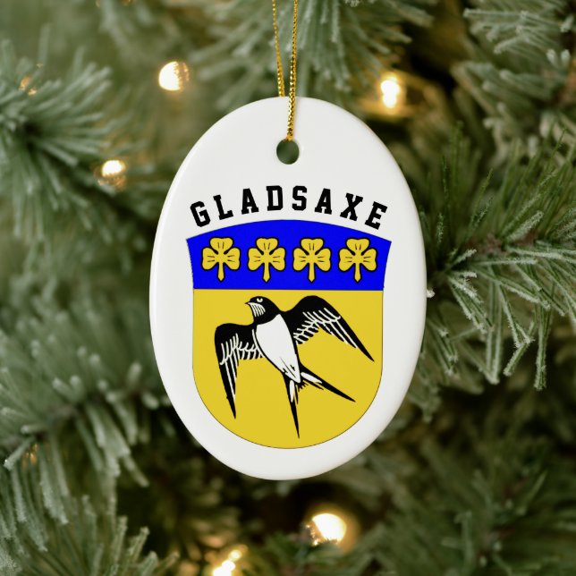 Coat of Arms of Gladsaxe, Denmark Ceramic Tree Decoration (Tree)