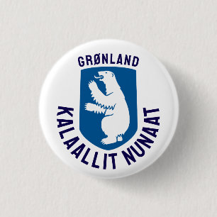 Coat of Arms of Greenland - names added 3 Cm Round Badge