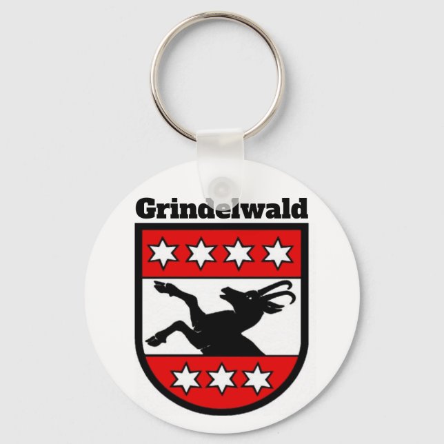 Coat of Arms of Grindelwald, Switzerland Key Ring (Front)