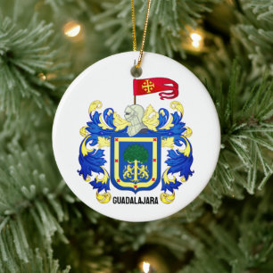 Coat of Arms of Guadalajara, Mexico Ceramic Orname Tree Decoration
