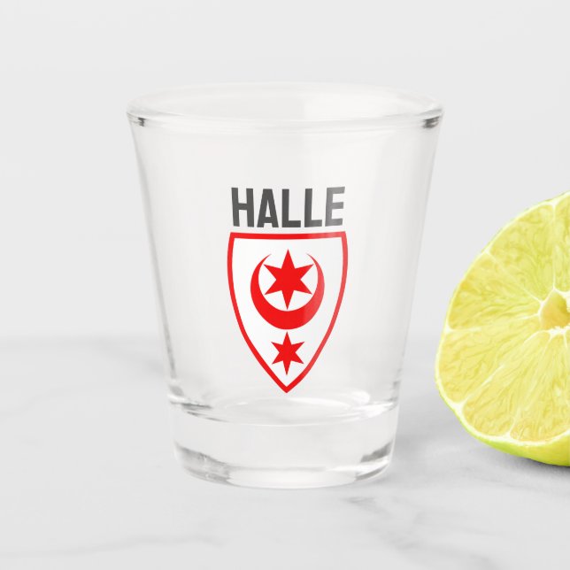 Coat of Arms of Halle (Saale), Germany Shot Glass (Front)