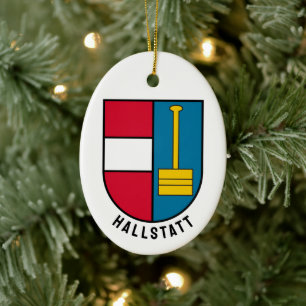 Coat of Arms of Hallstatt - AUSTRIA Ceramic Tree Decoration