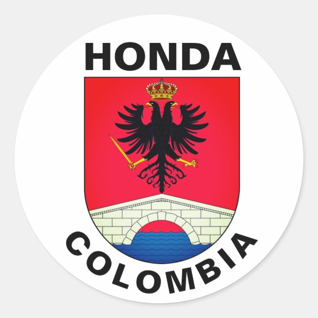 Coat of Arms of Honda (Tolima), Colombia Classic R Round Sticker (Front)