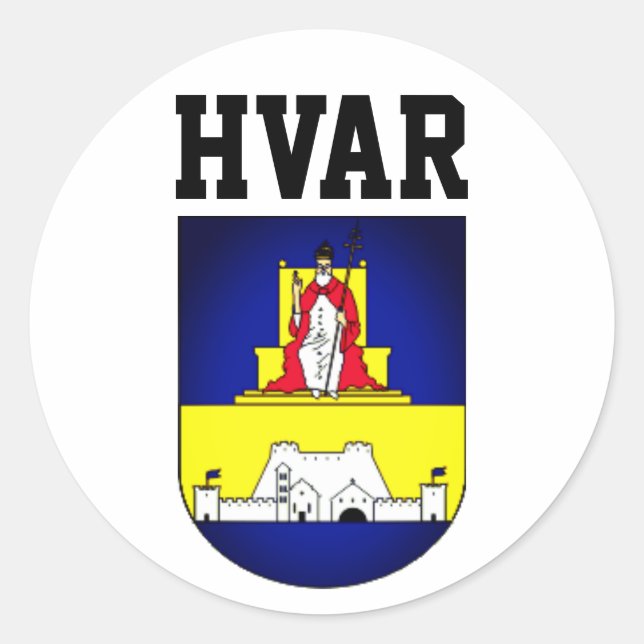 Coat of arms of Hvar - Croatia Classic Round Sticker (Front)