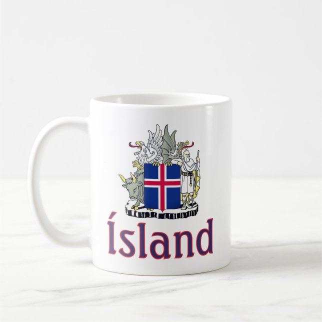 Coat of Arms of Iceland Coffee Mug (Left)