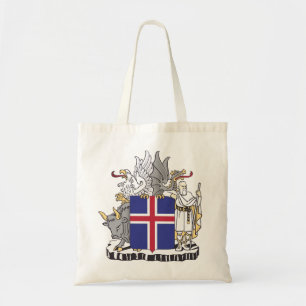 Coat of Arms of Iceland Mythical Guardians Art Tote Bag