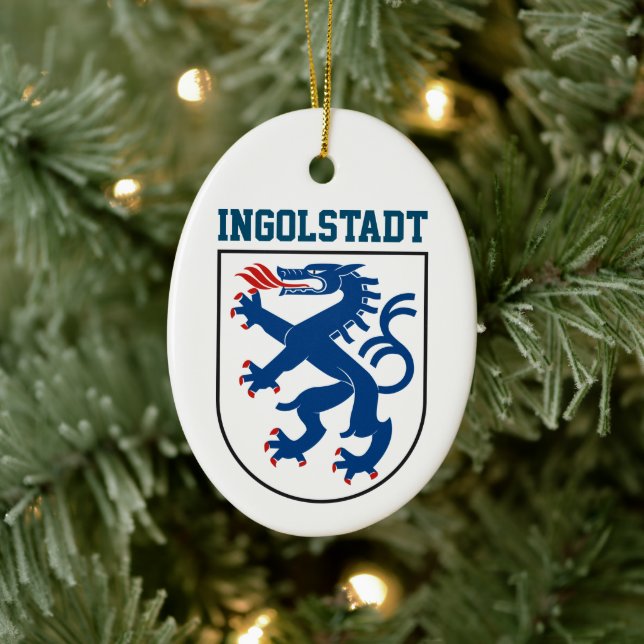 Coat of Arms of Ingolstadt, Bavaria - GERMANY Ceramic Tree Decoration (Tree)