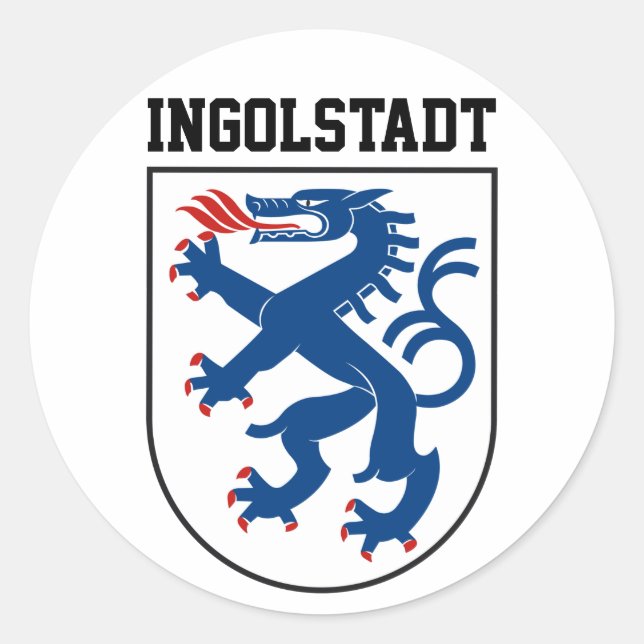 Coat of Arms of Ingolstadt, Bavaria - GERMANY Classic Round Sticker (Front)