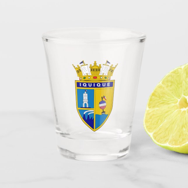 Coat of Arms of Iquique, Chile Shot Glass (Front)