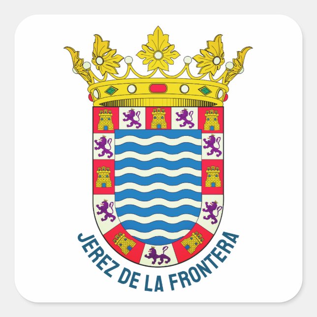Coat of Arms of Jerez de la Frontera Square Sticker (Front)