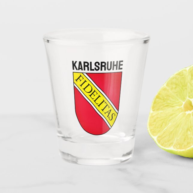 Coat of Arms of Karlsruhe, GERMANY Shot Glass (Front)