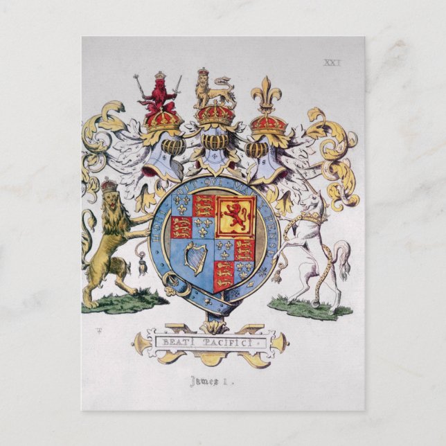 Coat of Arms of King James I of England Postcard (Front)