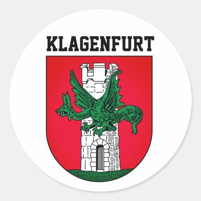 Coat of Arms of Klagenfurt - AUSTRIA Classic Round Sticker (Front)