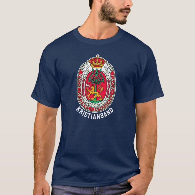 Coat of Arms of Kristiansand, NORWAY T-Shirt (Front)