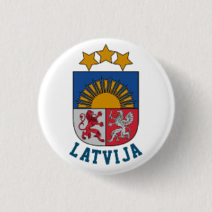 Coat of arms of Latvia 3 Cm Round Badge