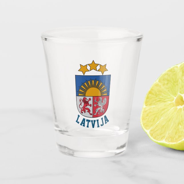 Coat of arms of Latvia Shot Glass (Front)