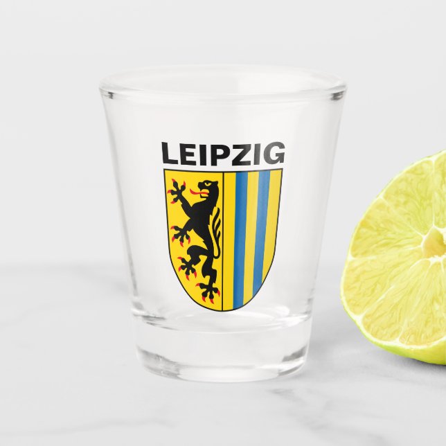 Coat of Arms of Leipzig, Germany Shot Glass (Front)