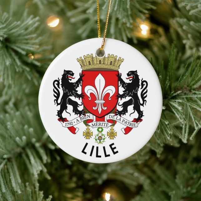 Coat of arms of Lille, France Ceramic Tree Decoration (Tree)