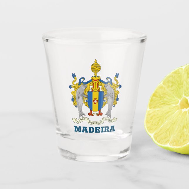 Coat of Arms of Madeira, Portugal Shot Glass (Front)