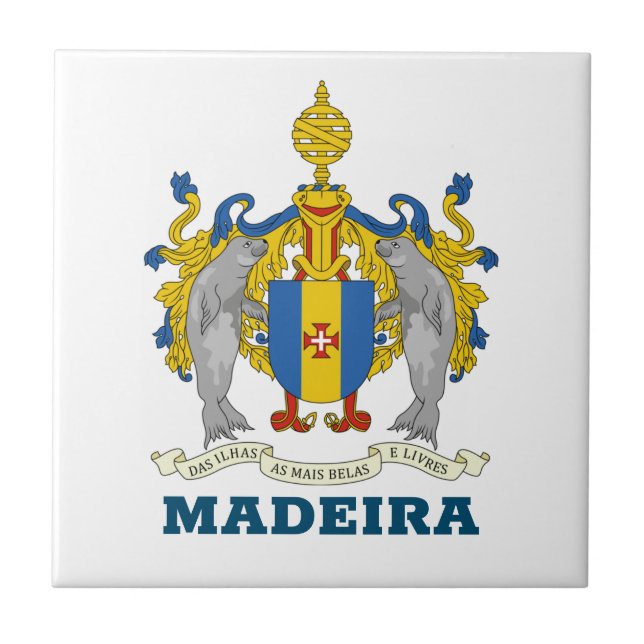 Coat of Arms of Madeira, Portugal Tile (Front)