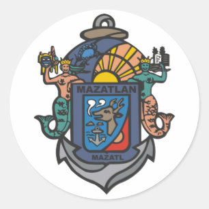 Coat of Arms of Mazatlán, Sinaloa (MX) Classic Round Sticker