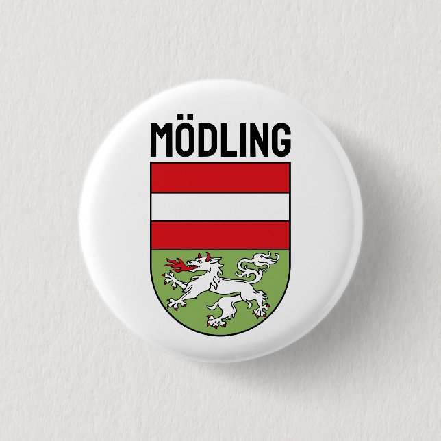 Coat of Arms of Mödling, AUSTRIA 3 Cm Round Badge (Front)