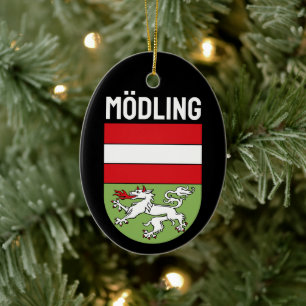 Coat of Arms of Mödling, AUSTRIA Ceramic Tree Decoration