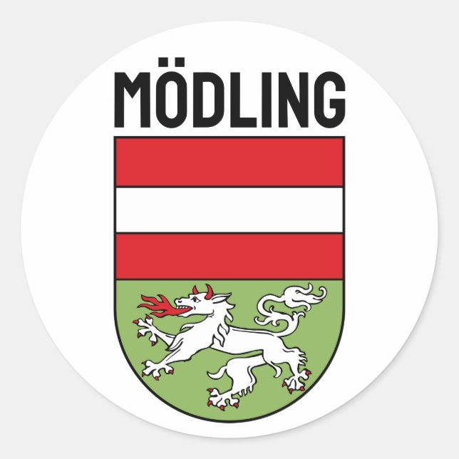 Coat of Arms of Mödling, AUSTRIA Classic Round Sticker (Front)