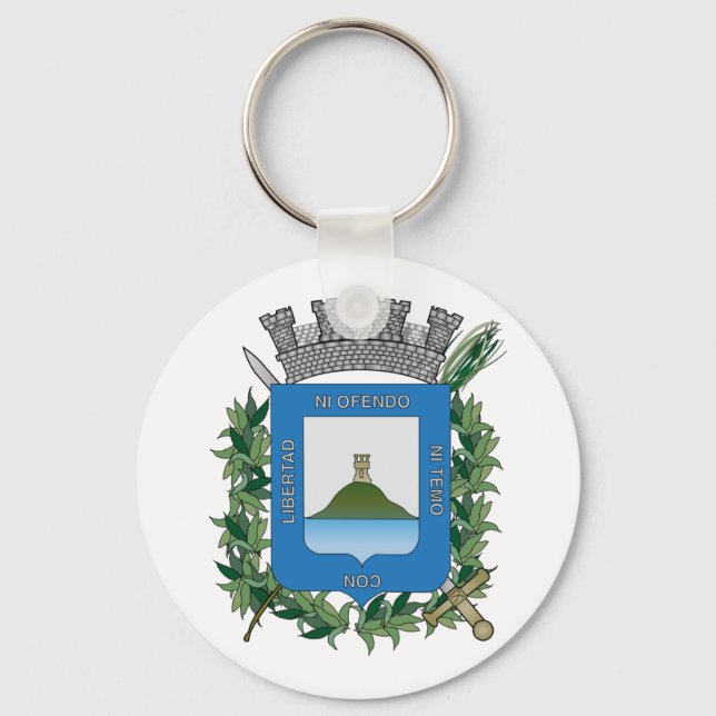 Coat of Arms of Montevideo, Uruguay Key Ring (Front)