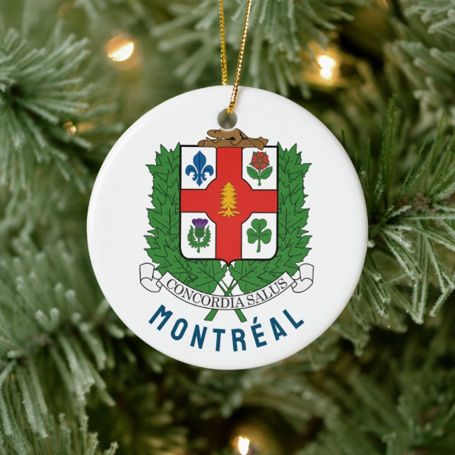 Coat of Arms of Montréal, CANADA Ceramic Tree Decoration (Tree)