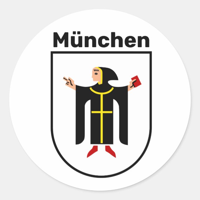 Coat of Arms of Munich Classic Round Sticker (Front)